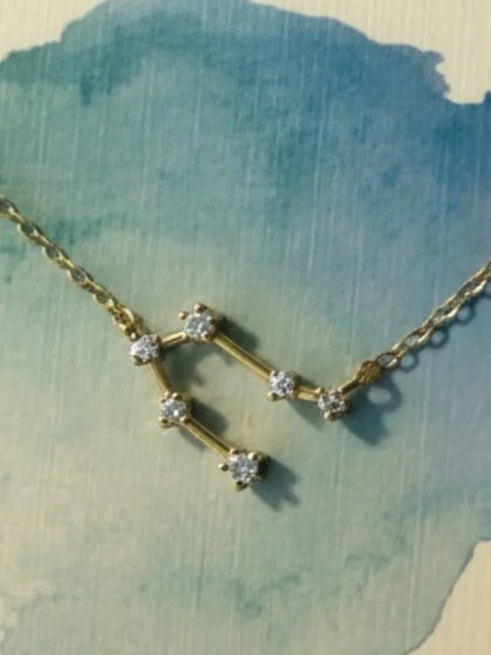 Francesca's Gemini Zodiac Constellation Necklace Gold Sterling Silver CZ New‎